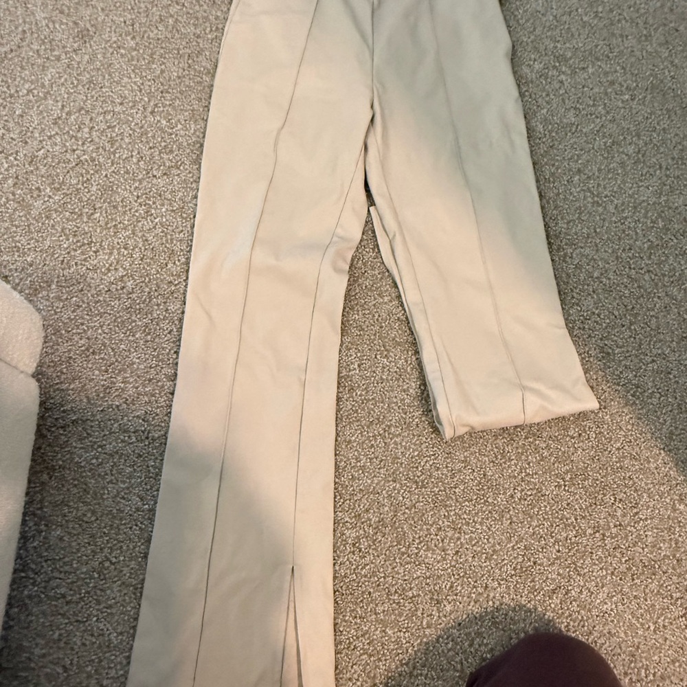 Stradivarius faux leather flare pants